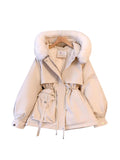 Dodobye Women's White Parka Jacket Thicken Warm Cotton Jacket Harajuku Vintage Hoodies Padded Jackets Outerwear 90s 2000s Clothes Winter