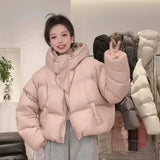 Dodobye 2025 New Korean Women's Puffer Jacket Winter Parka Trendy Down Cotton-padded Cropped Coat Hooded Loose Thicken Warm Short Jacket