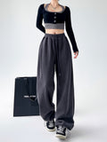 Dodobye Women Grey Pants Baggy Streetwear 90s Aesthetic Sweatpants Harajuku 2000s Y2k Elegant Vintage Soft Trousers Fashion Clothes 2025