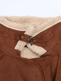 christmas outfit Dodobye Spring Winter Long Brown Thickened Warm Soft Fake Shearling Coat Women Belt Loose Faux Sheepskin Overcoat 2025