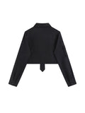 Dodobye 2025 Women Blouses Harajuku Punk Streetwear Black Casual Gothic Tie Blouse Vintage Long Sleeve Loose Turn Down Collar Shirt Tops