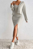 Dodobye Long Sleeve Cami Dress Cardigan knitted Set