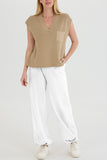 Dodobye V Neck Knit Tank Top Pants Suits