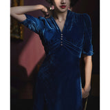 Dodobye Ultramarine Lady Velvet Dress