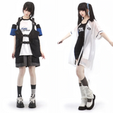 Dodobye Baseball Girl'S Docking Long Shirt &Amp; Strap Dress &Amp; T-Shirt &Amp; Vest &Amp; Half Pants