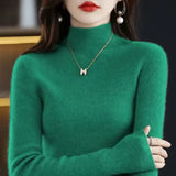 Dodobye 2025 Women Sweater Autumn Pullover Turtleneck Long Sleeve Slim Elastic Korean Simple Basic Cheap Jumper Solid Knitwear Tops