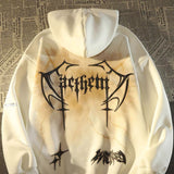 Dodobye Hip hop lightning hoodies gothic high street sweatshirts niche prints trendy long-sleeved streetwear punk style tops oversize