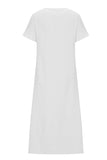 Dodobye-Linen Cotton Embroidered Slit Dress