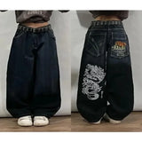 Dodobye Harajuku splicing design raw edge high quality oversized casual jeans mens Y2K winter warm comfortable versatile wide-leg pants