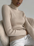 Dodobye Women Fall Turtleneck Sweater Knitted Soft Pullovers Cashmere Jumpers Basic Soft Sweaters Female Basic Blouse New