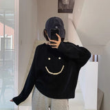 christmas outfit Dodobye Smiley Face Oversized Sweater