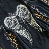 Dodobye Y2k Grunge Zip Up Sweatshirt Flower Wings Print Slim Fit Hoodies E-girl Gothic Cool Street Outwear 00s Aesthetic Vintage Jacket