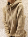 christmas outfit Dodobye Casual Loose 3 Colors Hooded Long Sleeves Sweater Top