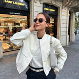 Black Friday Dodobye 2024 Fashion New Casual Large Pocket Short Top Standing Neck Straight Shoulder Loose Fit Pilot Jacket Coat