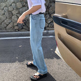 Dodobye 2025 Summer New Korean Style Trendy Retro Fashion Loose Casual Men'S Jeans With Elastic Waist And Straight Leg Denim Pants