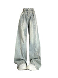 Dodobye Women's Blue Jeans Baggy Harajuku Aesthetic Oversize Denim Trousers Y2k Loose Wide Jean Pants Vintage 2000s Trashy Clothes 2025