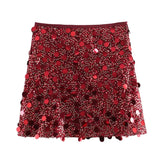 Dodobye Mini Skirt For Women Sexy Sequin Short Skirts Vintage Y2k Women Clothing Summer Fashion Female Streetwear Skirt Mujer