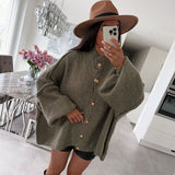 Black Friday Dodobye Retro Knitted Single Breasted Cardigan Women Casual Loose Solid O-neck Long Sleeve Sweaters Female Autumn Chic Simple Knitwear