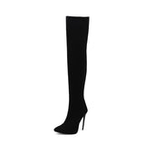 thanksgiving outfit Dodobye Design Thigh Boots Pointed Toe Stilettos Sexy Stretch Female Booties Size 45 46 47 48 Fashion Party Shoes