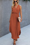 Dodobye-V Neck High Waist Sleeveless Maxi Dress