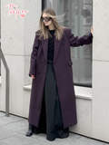 christmas outfit Dodobye 2025 Spring Solid Women's Fashion Lapel Oversized Jacket Elegant Double Breasted Pockets Full Sleeve Coat Trendy Lady Streetwear