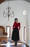 Dodobye Black Lady Velvet Umbrella Skirt