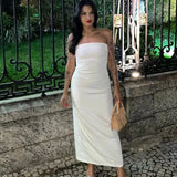 Dodobye 2024 off shoulder black white long dress women bodycon beige midi dress woman summer backless sexy party dresses