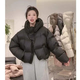 Dodobye 2025 New Korean Women's Puffer Jacket Winter Parka Trendy Down Cotton-padded Cropped Coat Hooded Loose Thicken Warm Short Jacket