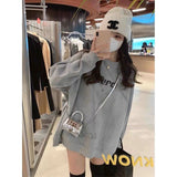 christmas outfit Dodobye Long-sleeved autumn and winter sweatshirt, round neck ins top, thickened new style, loose and lazy winter clothes women y2k top