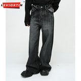 Dodobye Vintage Men'S Jeans Trend New High Street Handsome Straight Tube Loose Wide Leg Denim Pant Fashion Retro Streetwear