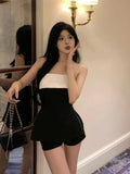 Dodobye 2025 Summer Two Piece Sets for Womens Outfits Korean Fashion Sexy Irregular Split Tops High Waist Shorts Suit  Femme Korean Set