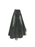 Dodobye Women Blue Y2k A-line Jeans Skirt Elegant Harajuku Long Denim Skirts Streetwear 90s Aesthetic Vintage Cowboy Skirt 2000s Clothes