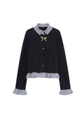 Dodobye Women's Navy Cardigan Sweater Harajuku Preppy Style Long Sleeves Sweaters Jumper Aesthetic Vintage Y2k 2000s Emo Clothes Autumn