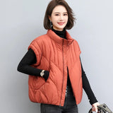 Dodobye 2025 New Korean Women's Vest Puffer Jacket Casual Parkas Round Neck Down Cotton Vest Loose-fit Slim Female Warm Snow Wear Top