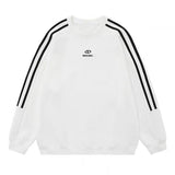 christmas outfit Dodobye Embroidered Logo Striped Sleeve Sweatshirt