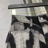 Dodobye Y2K Women New High Waist Tie Dye Denim Skirt Retro Harajuku Fashion Hot Girl Raw Edge Skirt Sexy Versatile Mini Skirt Streetwear