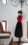 Dodobye Black Lady Velvet Umbrella Skirt