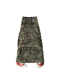 Dodobye Women's A-line Camouflage Skirt Vintage 90s Aesthetic Y2k Long Cargo Skirt Harajuku Korean Jeans Skirt Emo 2000s Clothes Summer