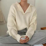 christmas outfit Dodobye South Korea’s new female sweater autumn half-open V-lapel pullover Korean version of long-sleeved wearing loose sweater