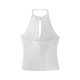 thanksgiving outfit Dodobye 2024 Spring Summer BOW Tie Sexy Cami Tops Women Fashion Nightclub Chic Solid Halter Sleeveless Tops Girl Y2K Slim Blouses