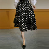 Dodobye Black Lady Polka Dot Umbrella Skirt