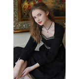 Dodobye Black Queen Strap Dress And Knit Cardigan