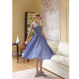 Dodobye Blue Indigo Polka Dot Classical Dress