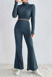 Dodobye Turtleneck Long Sleeve Bootcut Pants Knitted Set