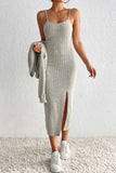 Dodobye Long Sleeve Cami Dress Cardigan knitted Set