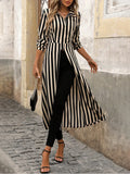 Dodobye Striped Shirt Fashion Buttons Up Long Sleeve Cardigan Shirts Turn-down Collar Streetwear Blouse Casual T-shirt