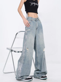 Dodobye Women's Light Blue Y2k Baggy Jeans Harajuku Japanese 2000s Style Denim Trousers Aesthetic Vintage Jean Pants Trashy Clothes 2025