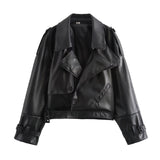 Black Friday Dodobye Autumn New Product Women's Fashion Design Versatile Retro Motorcycle Jacket Leather Jacket Short Jacket