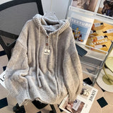 christmas outfit Dodobye Autumn and winter hooded sweater women's Korean style loose 2025 lazy style new thickened drawstring sweater women clothing