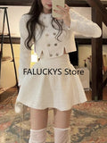 Dodobye French Elegant Skirt 2 Piece Set Office Lady Casual Long Sleeve Blouse + Women Party Slim Mini Skirt Korean Fashion Autumn 2025